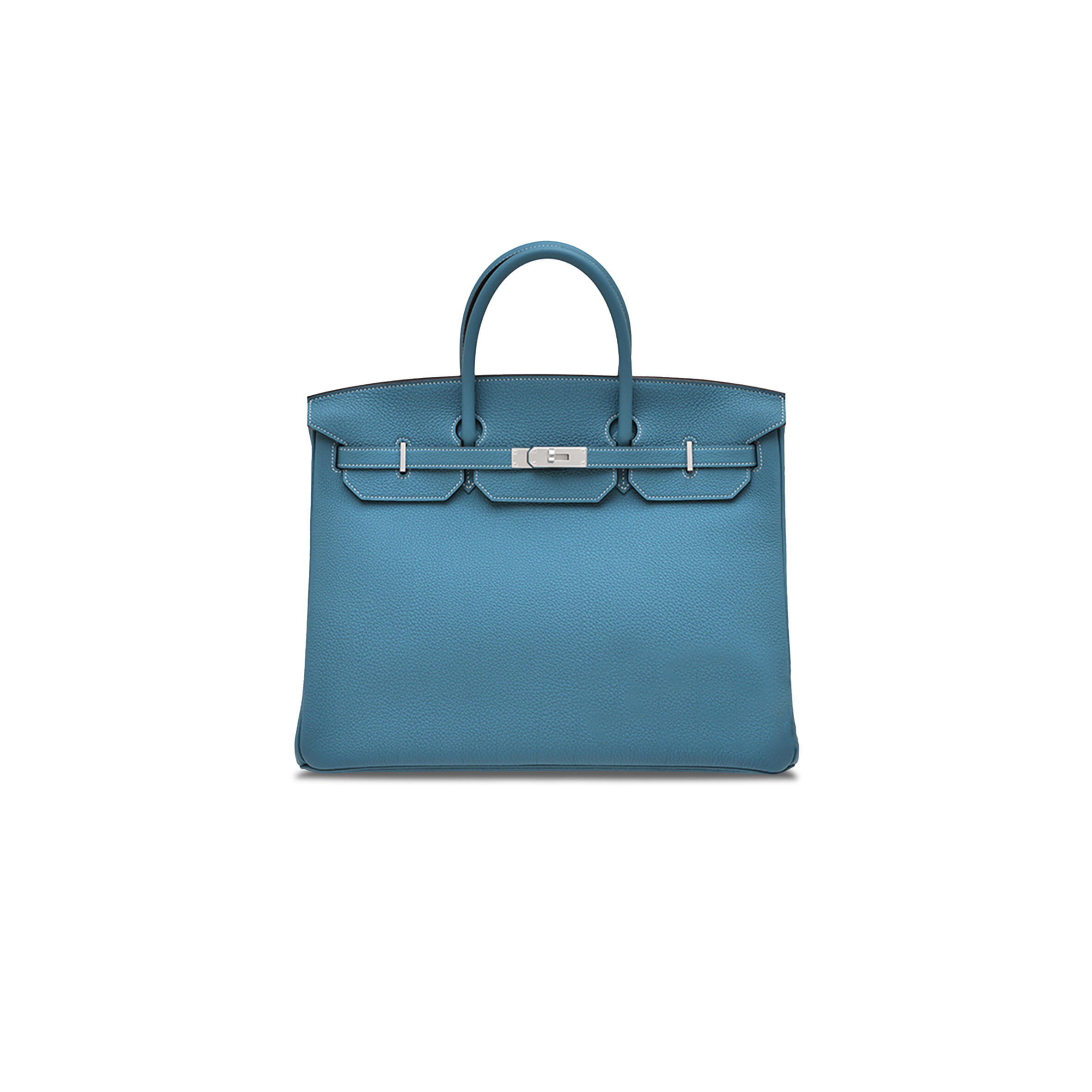 H**me5 BIRKIN 40 TOGO LEATHER BLUE BAG SILVER BUCKLE H028352CK07 (40*30*21cm) Master Quality